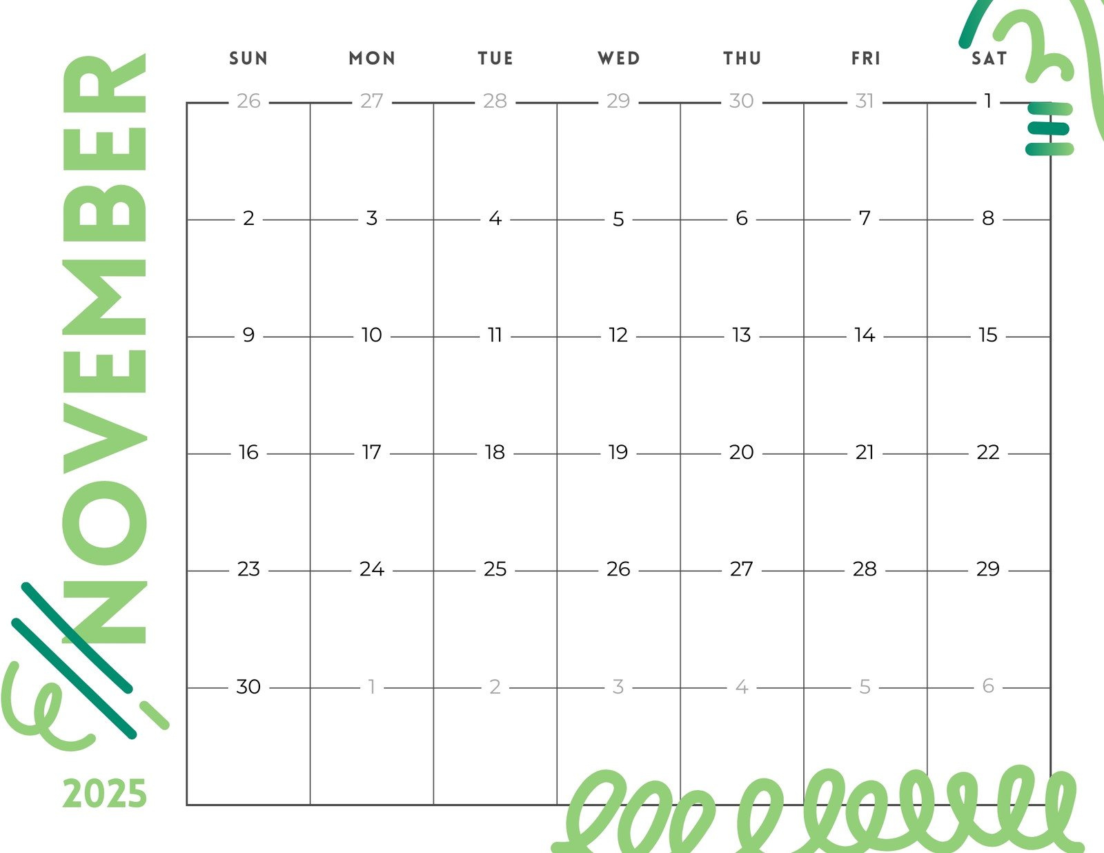 Free And Printable November 2025 Calendar Templates | Canva for November 2025 Calendar With Lines