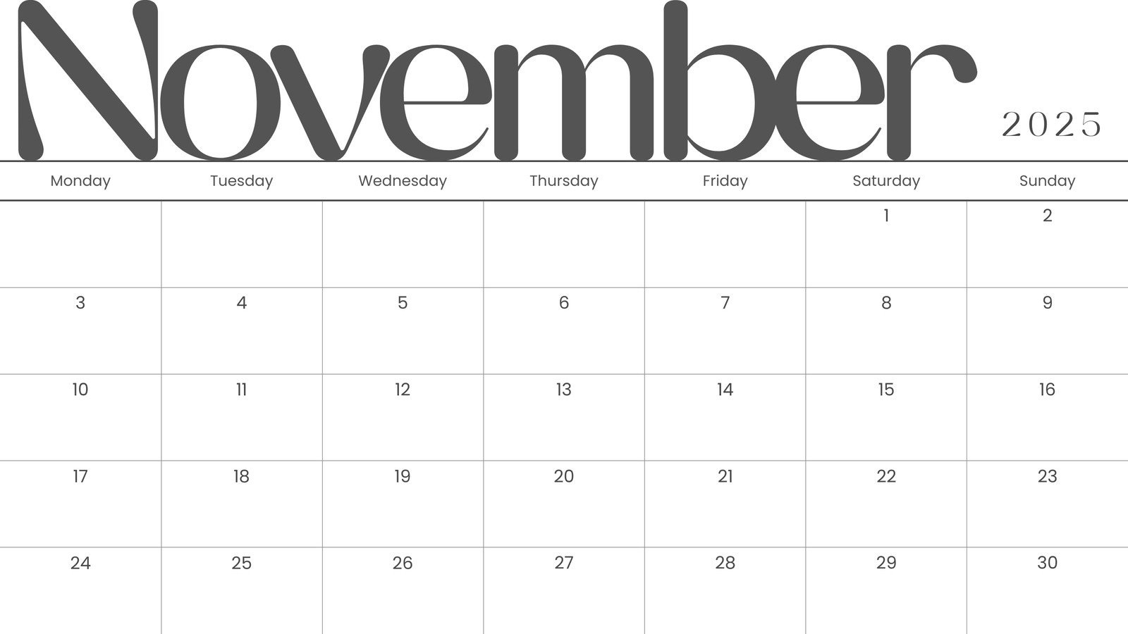 Free And Printable November 2025 Calendar Templates | Canva intended for Printable Calendar November 2025