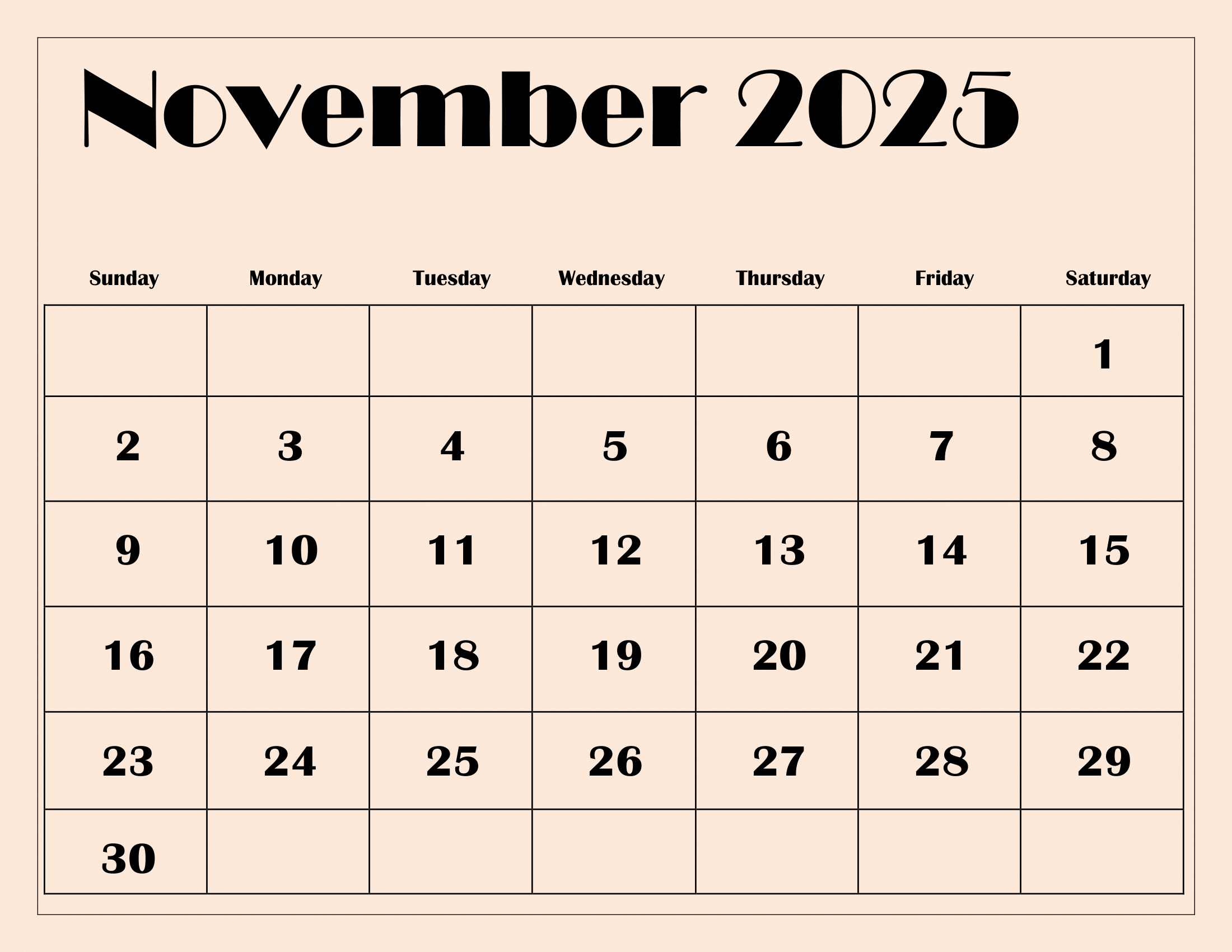 November 2025 Calendar Printable Pdf Template With Holidays intended for November 2025 Calendar Printable